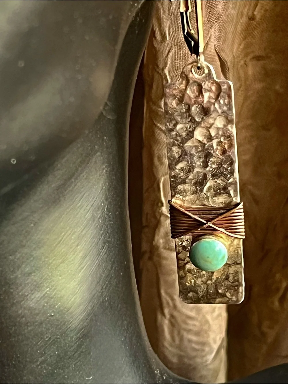 HOB 925 Mexico Turquoise Dangle Earrings